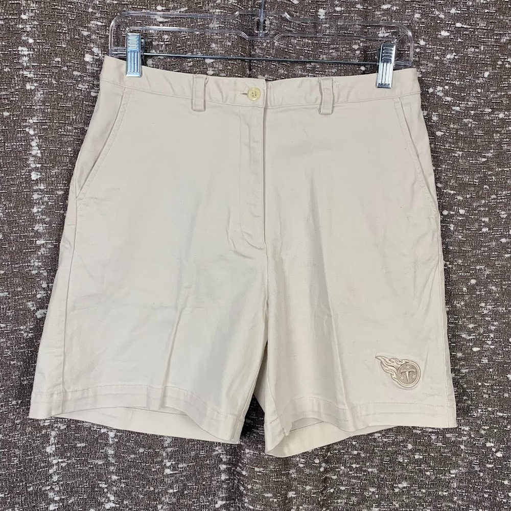 Reebok Tennessee Titans NFL Khaki Performance Golf Shorts Womens Sz 8‎ Logo Tan